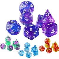 7pcs Translucent DND Polyhedral Dice Set D4-D20 for RPG Board Game Role Playing Table Dice Collection
