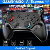GAMROMBO Game Controller for Switch OLED/LITE/PC Wireless Gamepad W/ 6-axis Gyro Turbo Vibration Joystick Remote Control Rocker