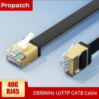 Propatch CAT8 Ethernet Cable, 40Gbps 2000MHz U/FTP RJ45 Internet Cable, High Speed Flat Network Cable for Gaming/Modem/Router/PC