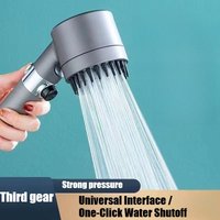High Pressure Handheld Shower Head 3 Modes Adjustable One Click Water Stop Universal Interface Detachable Shower Sprayer