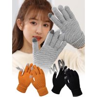 AliExpress Women Men Warm Winter Touch Screen Gloves Stretch Classical Knit Mittens Wool Full Finger Outdoor Cycling Driving Glove