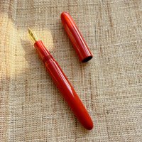 Handmade Urushi Fountain Pen Plain Lacquer Black Hard Rubber BOCK No.6 Nib Naka-y Style Ebonite Fine Medium Writer Pen