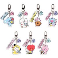 2026 Kawaii BT21 Acrylic Keychain Backpack Pendant with Double-sided Pattern Pendant CHIMMY COOKY KOYA Anime Gift Toys