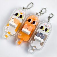 MAIMOOO Cute Cat Button Keycap Fidget Keychain 1PC Kawaii Kitten Fingertip Keyboard Decompression Toy Key Ring Bag Pendant Gifts