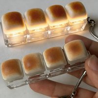 Fingertip Decompress Bread Keycap, Mechanical Keyboard Button Stress Relief Clicker Keyring Keychain