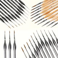 11 pieces of fine detail brush set, durable miniature oil painting brushes, miniature oil painting brushes for line drawing
