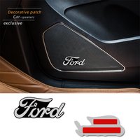 4pcs 3D aluminum speaker stereo speaker badge emblem Sticker for Ford Fiesta EcoSport ESCORT focus 1 focus 3 focus 2 Accessories
