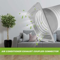 (AT52) Portable Air Conditioner Exhaust Hose Coupler Window Adapter A/C Unit Tube Connector Parts & Accessories Square to Round