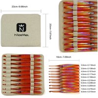 1/10Pcs 3.0-8.0mm Crochet Hooks Ergonomic Hand-Polished 18cm Long Acrylic Electroplated Handle Crochet Hook Best Gifts for Mom