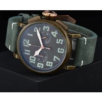 Zml full-featured leather strap men's chronograph quartz watch with classic pattern