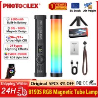 PHOTOOLEX RGB Video Light Handheld Magnetic Tube Light Design 2500K-9000K Photography Studio Lamp 12 Light Effects LED Tube