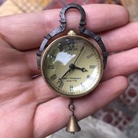 Retro Bronze Crystal Spherical Pendant Necklace Watch Antique Semi-Automatic Mechanical Pocket Watch Unique Design