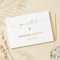 Personalized Guest Book for Wedding Noble Message Photo Album Simple Elegant Horizontal Wedding Reception Signing Book