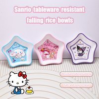 Hello Kitty Cartoon Rice Bowl Drop Resistant Tableware Cute Daily Household Eating Bowl Durable Food Container