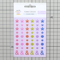 Creative Path Pink Purple Enamel Flat Round Stars Stickers Vintage Epoxy Resin Scrapbooking Journaling Stickers For DIY Crafting