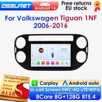 OSSURET AI Carplay Android 14 Autoradio Für Volkswagen Tiguan 1NF 2006-2016 GPS Multimedia 4G DSP BT 8G 128G Von Snapdragon 6115