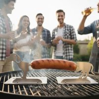 Hot Dog Holder for Grilling Dachshund Design Stainless Steel BBQ Sausage Rack Portable Funny Grill Stand Outdoor Camping Gear