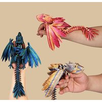 3D Printed Feather Dragon With Bird Wings Creative Flying Dragon Figurine Decorative Toy For Home Office Desktop Decoration Gift