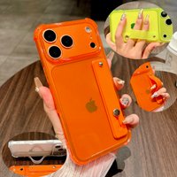 Four Corner Anti Drop Ring Wristband Holder Soft TPU Translucent Phone Case For iPhone 17 Pro Max 15 14 12 13 Mini 11 16 Pro Max