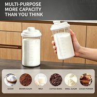Multi-Function Sealed Sugar Dispenser&Bean Container Moisture-Proof Kitchen Storage for Dry Food Food Grade Plastic Kitchen Cani