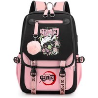 Kids Anime School Backpack Demon Slayer Pattern Casual Daypack for Girls Students Book Bag