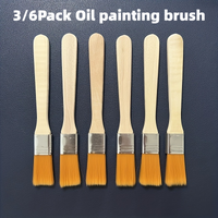3/6pack Short Handle Paint Brush Set Oil painting brushes,for Canvas Acrylic Oil Watercolor Artist Hobby. Painting Supplies.