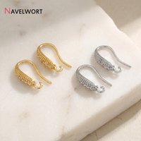 1/2/4Pairs 14K Gold Plated Brass Metal Inlaid Zircon Earring Hooks Ear wire Hooks,Earring Making Supplies Supplies For Jewelry