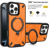 360 Rotating Bracket Shockproof Case for iPhone 17 16 15 14 13 11 12 Pro Max Metal Bracket For Magsafe Magnetic Protection Cover