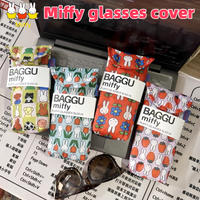 Cartoon Miffy Glasses Storage Bag Kawaii Rabbit Thickening Printing Cotton Clip Portable Sunglasses Protective Bag Gift Toy