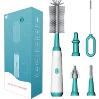 Electric Baby Bottle Brush 1500mah Multipurpose Silicone Cordless Infants Babe Milk Bottle Nipple Clean Brushes with Extensions