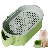 Novelty Elephant Cat Grass Planting Tray Soil-Less Watering Hollow Out Plant Pot Cat Grass Container for Pet Cat Healthy Snacks