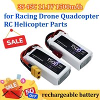11.1v 1500mAh 3S 45C LiPo Battery for Racing Drone Quadcopter RC Helicopter Parts Rechargeable Lipo Battery T/XT60/JST Plug