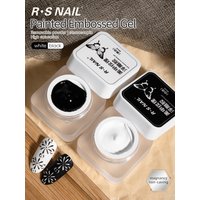RSNAIL 5g Painting Embossed Gel Nail Polish 3D Black White Nail Art Plaster Texture Gypsum Drawing Carving Gel DIY Manicure Tool