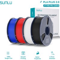 Filament 3D SUNLU PLA PLUS 2.0 1,75 mm, plus résistant, robuste, multicolore, filament PLA amélioré pour une impression haute vitesse, compatible avec la plupart des imprimantes FDM