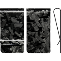 Wholesale Black Real Forged Carbon Fiber Money Clip RIFD Slim Card Holder Wallet for Men Women