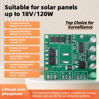 MPPT Solar Charge Controller 12V 12A Ternary Lithium Iron Phosphate Battery Charger 4G Monitor Power Supply for 12-24V ≤120W PV