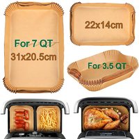 Rectangle Disposable Air Fryer Paper Non-Stick Airfryer Baking Paper Liner Oilproof Oven Pad Mat for Ninja DZ071 Foodi DualZone