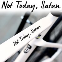 2pcs Not Today Satan Text Bike E-Bike Frame Sticker Bicycle MTB Road Tube Fork Moto Vinyl Decal Auto Exterior Accessories