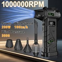 1000000 RPM draagbare turbo-elektrische luchtblazer 200W krachtige draadloze blazer 198 km/u windsnelheid 4 snelheden instelbaar 10000 mAh oplaadbare