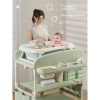 Height Adjustable Multifunctional Foldable Baby Changing Table Portable Infant Diaper Station with Large Storage Waterproof
