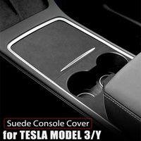 Suede Center Console Protector Cover for Tesla Model 3 Y 2021-2026 Model Y Juniper 3 Highland Central Panel Anti-Scratch Sticker