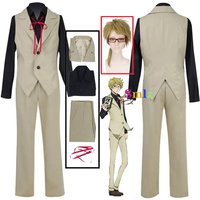 Kunikida Doppo Cosplay Anime Bungo Stray Dogs Costume Kunikida Cosplay Vest Pants Wigs For Men Women Halloween Costumes Set