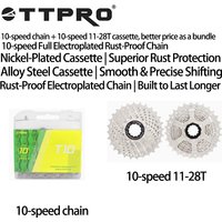 TTPRO 10 Speed Bike Chain Cassette Kit 11-50T, Strong HG Sprocket Freewheel Combo, Smooth Shift Durable Fit Shimano MTB Road