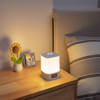 LED Night Light with Clock Baby Feeding Lamp Touch Dimmable Bedside Lamp USB Rechargeable Timer Bedroom Decor Nursery Lamp