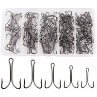 Fishing Double Hooks Set Classic High Carbon Steel Dual Frog Hooks Barb Fishing Bait Hooks Saltwater Freshwater 1#-8#
