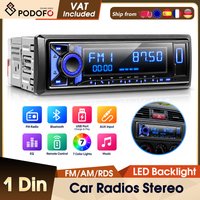 Podofo – samochodowy odtwarzacz MP3 z ekranem LCD, Bluetooth, FM, AM, RDS, ekranem VA, regulacją EQ, portem USB i AUX, podświetleniem LED, wyświetlaczem LCD, 12 V, samochodowe radio stereo.