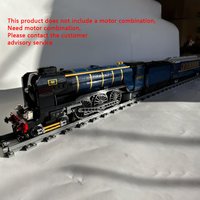 City Car Model MOC Building Bricks Vintage Steam Passenger Train Modular Technology Children Holiday Gifts Assemble Toys Suit