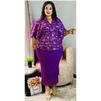 EGRM Pleated Skirt Set Leisure 2025 Summer New Batwing Sleeve Hot Gold Top + Tassel Skirt Two-piece Sets Large Size Women's 5R92
