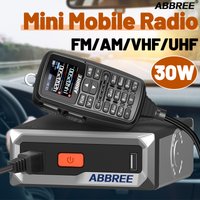 ABBREE AR-7600 V1/V2 Mini Mobile Radio GPS Dual Band Wireless Copy Frequency NOAA Receiver Car Radio with Speaker Mic Dual PTT