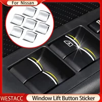 Car Window Lift Button Sticker Sequin for Nissan Xtrail Quest Altima March Note Rogue Dayz Murano Pathfinder Armada Accessories